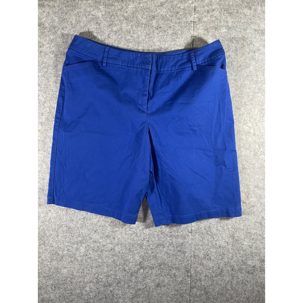 Charter Club Pant Shop Womens Royal Blue Cotton Stretch Bermuda Shorts Size 12
